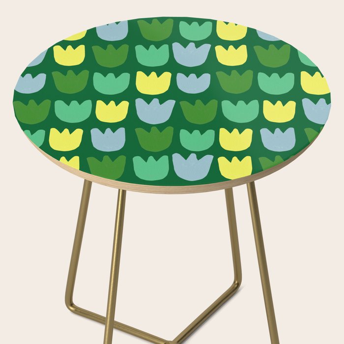 Rows of Tulips in Bloom in Sage & Chartreuse Side Table Gallery Image 2