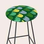 Rows of Tulips in Bloom in Sage & Chartreuse Stool Gallery Image 2