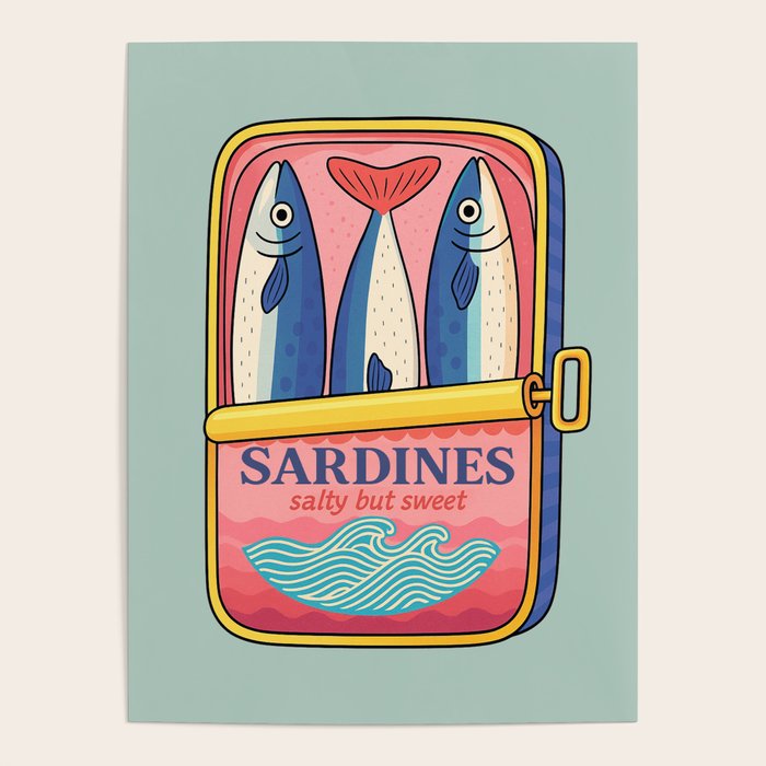 Tin of Love - Sardines in a Can with Heart Tail Poster Gallery Image 1