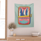 Tin of Love - Sardines in a Can with Heart Tail Wall Tapestry Gallery Image 2