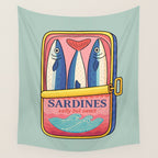 Tin of Love - Sardines in a Can with Heart Tail Wall Tapestry Gallery Image 4