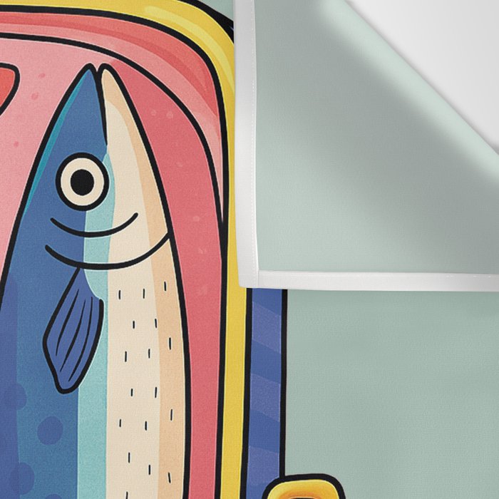 Tin of Love - Sardines in a Can with Heart Tail Wall Tapestry Gallery Image 3