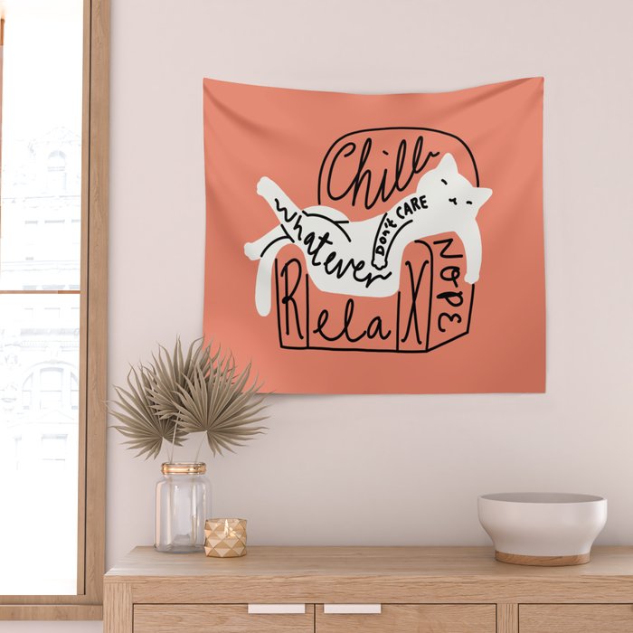 Whatever Cat Wall Tapestry Gallery Image 2