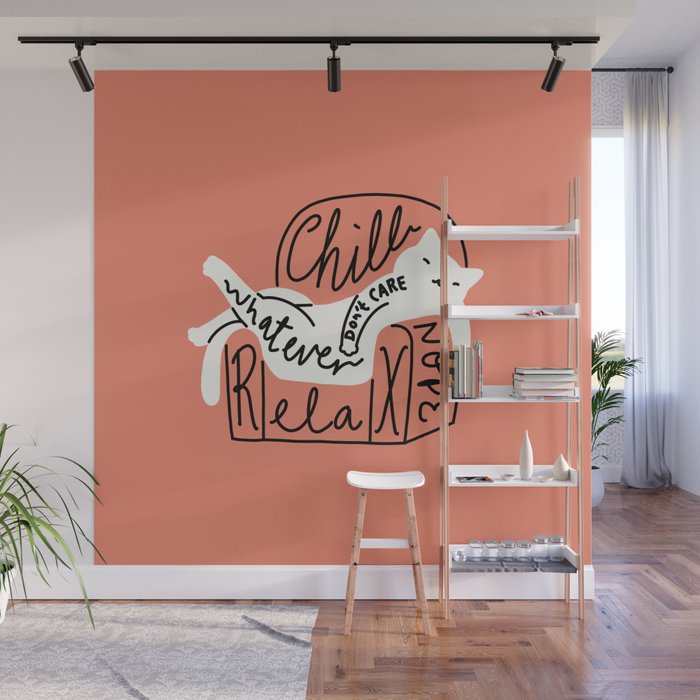 Whatever Cat Wall Mural Gallery Image 1