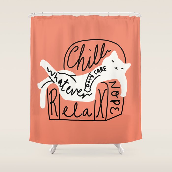 Whatever Cat Shower Curtain Gallery Image 1