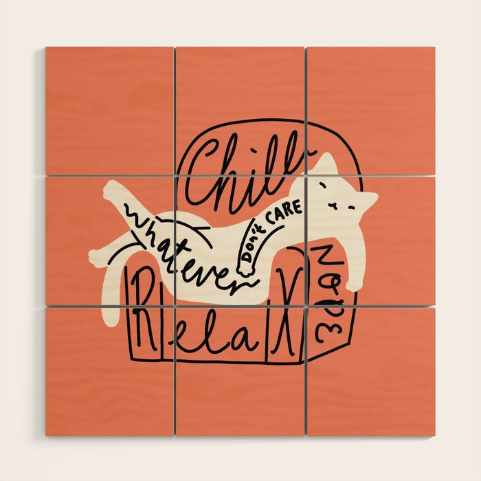 Whatever Cat Wood Wall Art Gallery Image 1