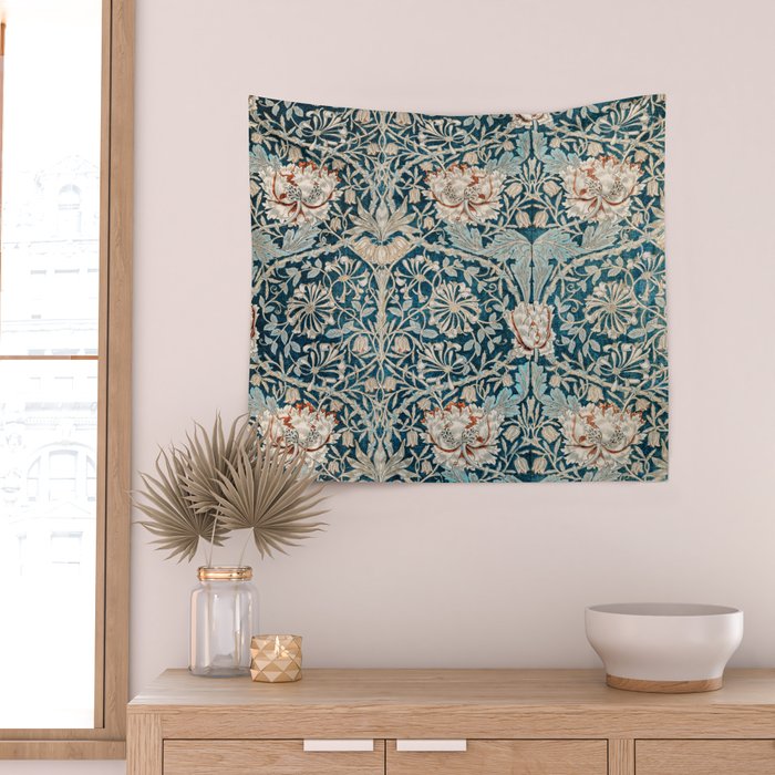 William Morris Honeysuckle pattern 1876 Wall Tapestry Gallery Image 2