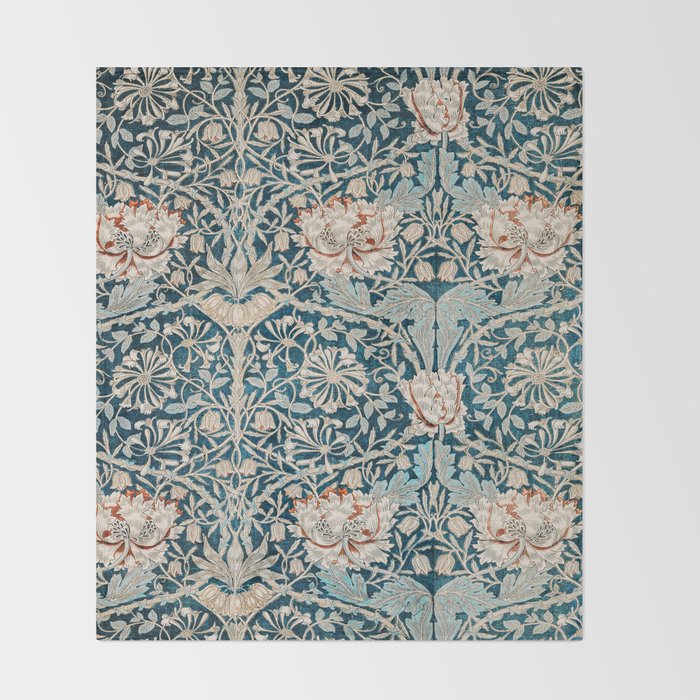 William Morris Honeysuckle pattern 1876 Throw Blanket Gallery Image 2