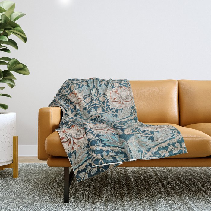 William Morris Honeysuckle pattern 1876 Throw Blanket Gallery Image 1
