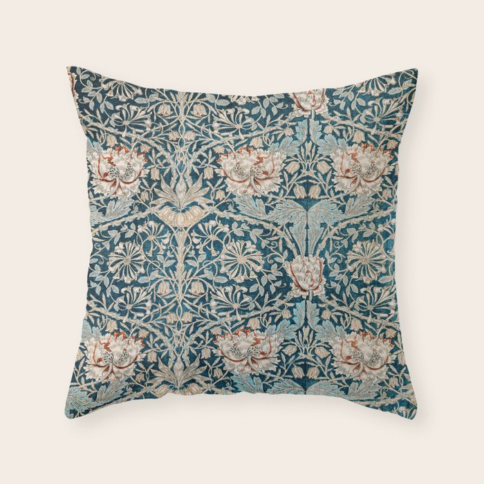 William Morris Honeysuckle pattern 1876 Throw Pillow Gallery Image 6