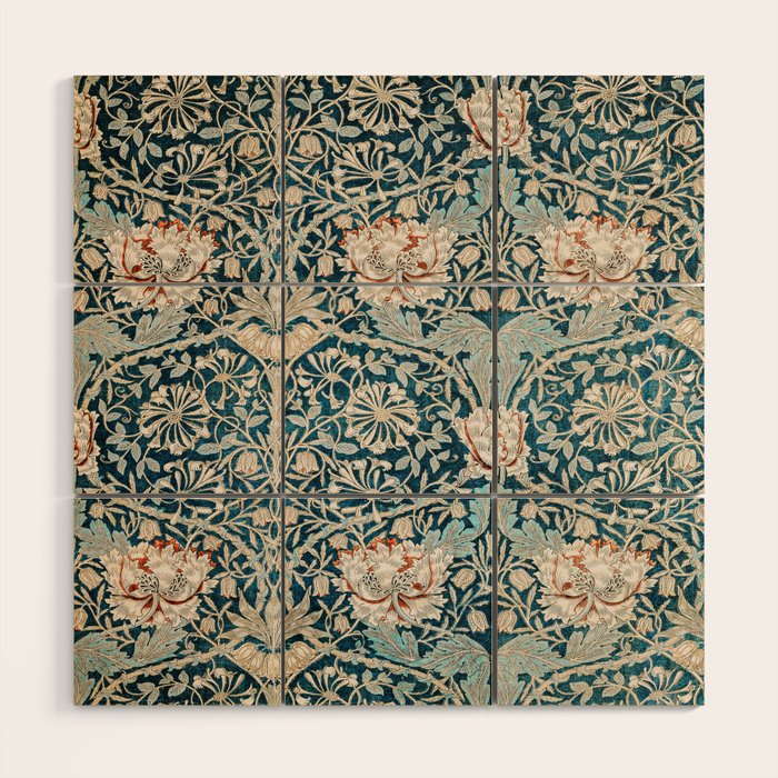 William Morris Honeysuckle pattern 1876 Wood Wall Art Gallery Image 1