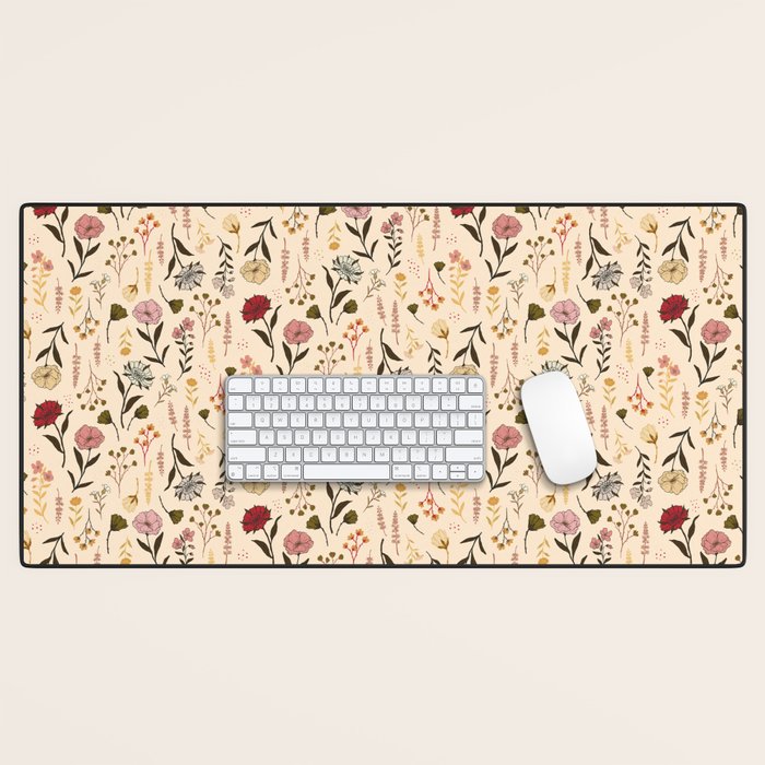 Spring Garden Flower Collection - Cream Desk Mat Gallery Image 1