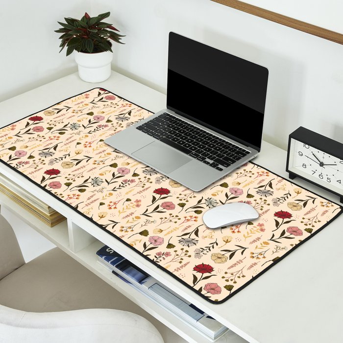 Spring Garden Flower Collection - Cream Desk Mat Gallery Image 2