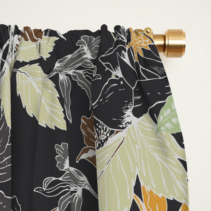 Vintage Midnight Florals Window Curtain Gallery Image 2