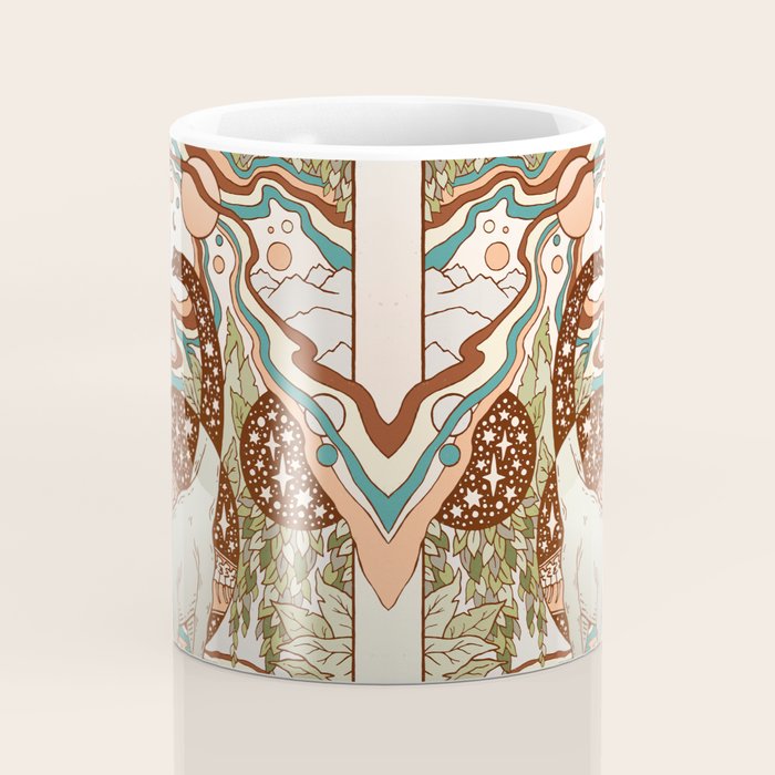 Jurassic Portal | Retro Rainbow Palette | Dinosaur Science Fiction Art Coffee Mug Gallery Image 4