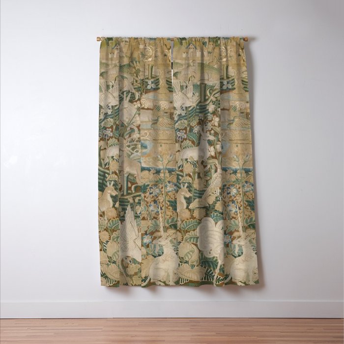 Antique 16th Century Flemish Gothic Woodland Animal Landscape Tapestry Window Curtain Gallery Image 3