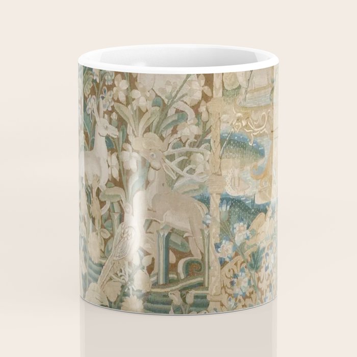 Antique 16th Century Flemish Gothic Woodland Animal Landscape Tapestry Coffee Mug Gallery Image 4
