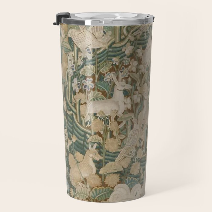 Antique 16th Century Flemish Gothic Woodland Animal Landscape Tapestry Travel Mug Gallery Image 3