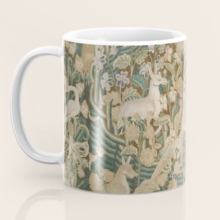 Antique 16th Century Flemish Gothic Woodland Animal Landscape Tapestry Coffee Mug Gallery Image 3
