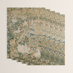 Antique 16th Century Flemish Gothic Woodland Animal Landscape Tapestry Wrapping Paper Gallery Image 3