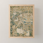 Antique 16th Century Flemish Gothic Woodland Animal Landscape Tapestry Mini Art Print Gallery Image 1