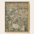 Antique 16th Century Flemish Gothic Woodland Animal Landscape Tapestry Serving Tray Gallery Image 1
