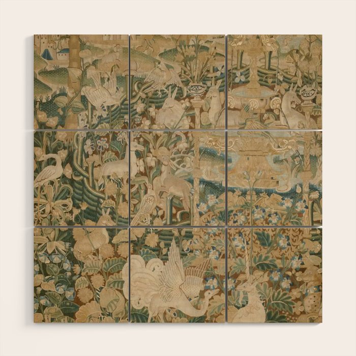 Antique 16th Century Flemish Gothic Woodland Animal Landscape Tapestry Wood Wall Art Gallery Image 1