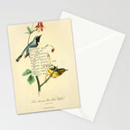 Bird Divinations: Black-Throated Blue Wood-Warbler (about: almanacofbirds.org) Stationery Card Gallery Image 2