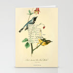Bird Divinations: Black-Throated Blue Wood-Warbler (about: almanacofbirds.org) Stationery Card Gallery Image 2