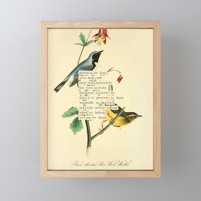 Bird Divinations: Black-Throated Blue Wood-Warbler (about: almanacofbirds.org) Mini Art Print Gallery Image 1
