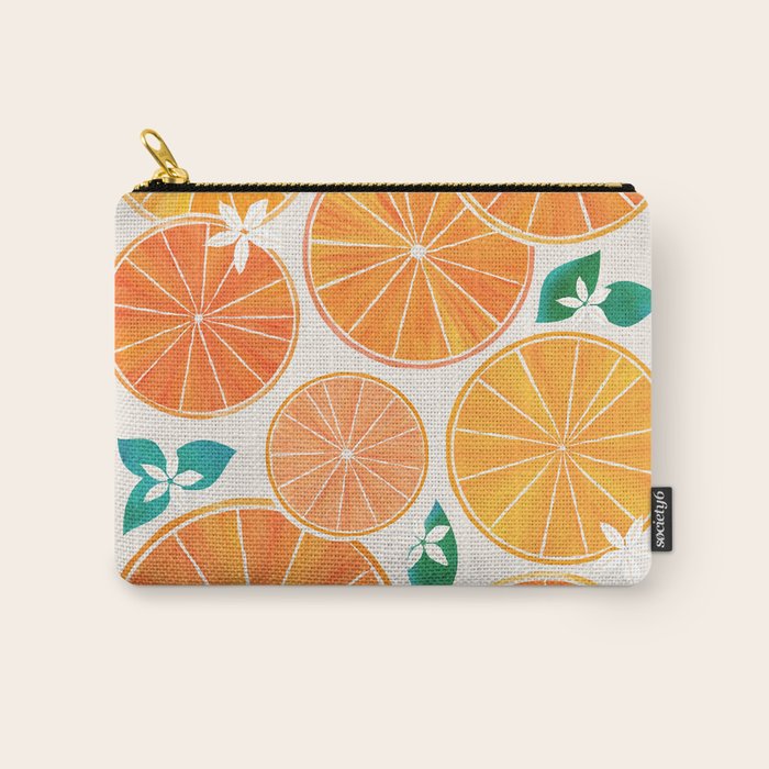 Orange Slices With Blossoms Carry All Pouch Gallery Image 1
