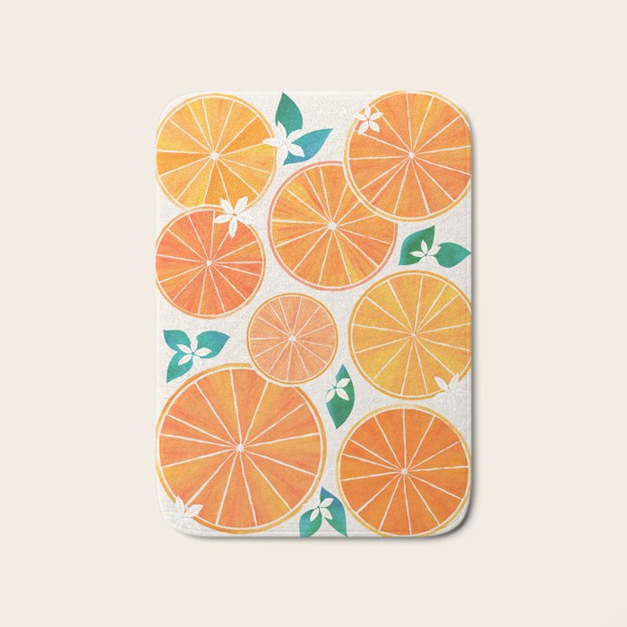 Orange Slices With Blossoms Bath Mat Gallery Image 1