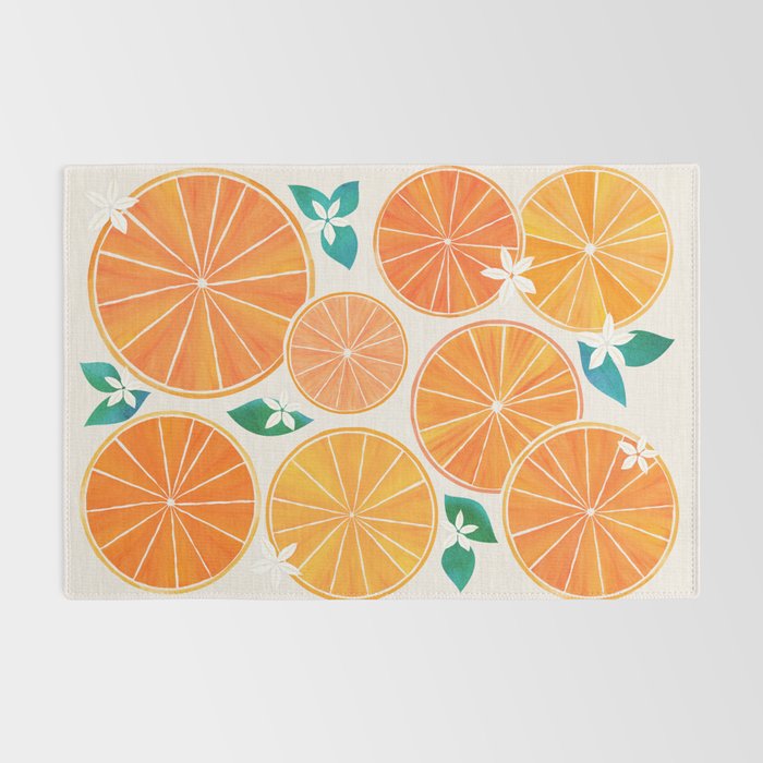 Orange Slices With Blossoms Rug Gallery Image 2