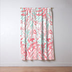 Modern hand painted coral pink teal reef coral floral Window Curtain Gallery Image 3