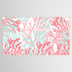 Modern hand painted coral pink teal reef coral floral Tablecloth Gallery Image 2