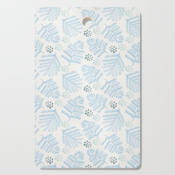Winter & Woodsy Pine Trees in White & Blue Cutting Board Gallery Image 1