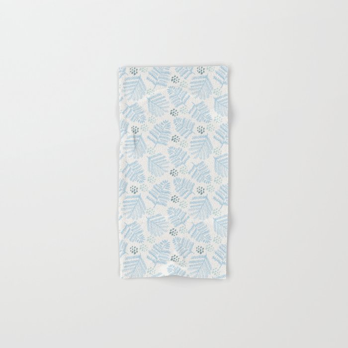 Winter & Woodsy Pine Trees in White & Blue Bath Towel Gallery Image 1