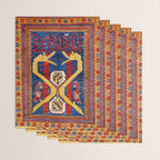 Kazak Southwest Caucasus Antique Rug Print With Snakes Wrapping Paper Gallery Image 3