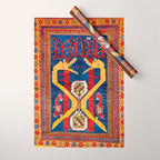 Kazak Southwest Caucasus Antique Rug Print With Snakes Wrapping Paper Gallery Image 1