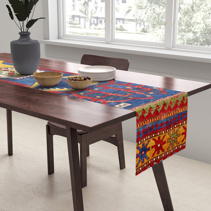 Kazak Southwest Caucasus Antique Rug Print With Snakes Table Runner Gallery Image 2