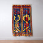 Kazak Southwest Caucasus Antique Rug Print With Snakes Window Curtain Gallery Image 3