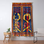Kazak Southwest Caucasus Antique Rug Print With Snakes Window Curtain Gallery Image 5