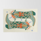 Festive Cowboy Boot Christmas Art  Whimsical Western Holiday Decor Rug Gallery Image 2