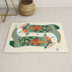 Festive Cowboy Boot Christmas Art  Whimsical Western Holiday Decor Rug Gallery Image 1