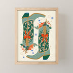 Festive Cowboy Boot Christmas Art  Whimsical Western Holiday Decor Mini Art Print Gallery Image 1