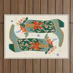 Festive Cowboy Boot Christmas Art  Whimsical Western Holiday Decor Outdoor Rug Gallery Image 1