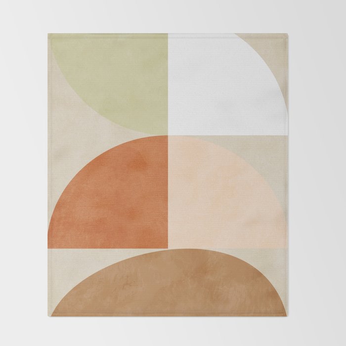 mid century boho shape minimal Throw Blanket Gallery Image 2