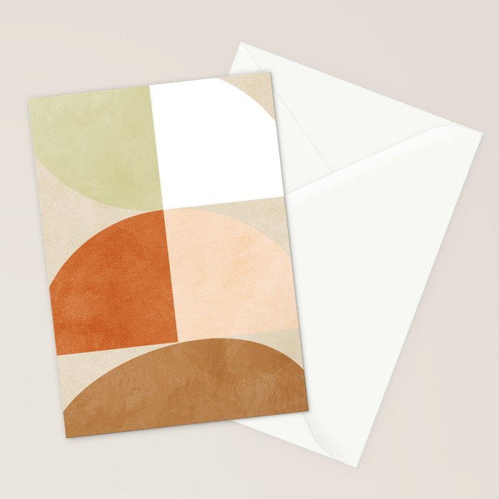 mid century boho shape minimal Stationery Card Gallery Image 2