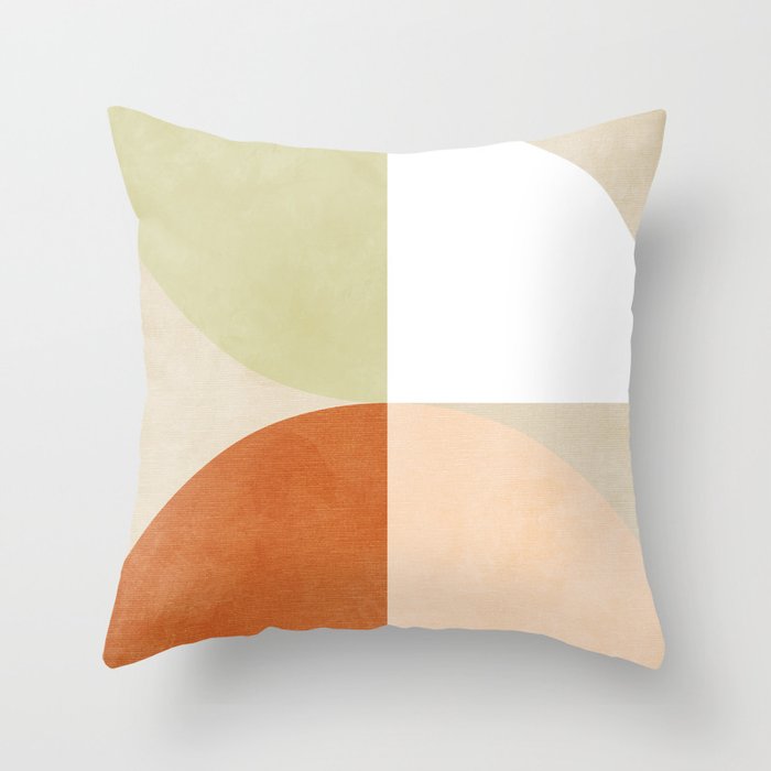 mid century boho shape minimal Throw Pillow Gallery Image 6
