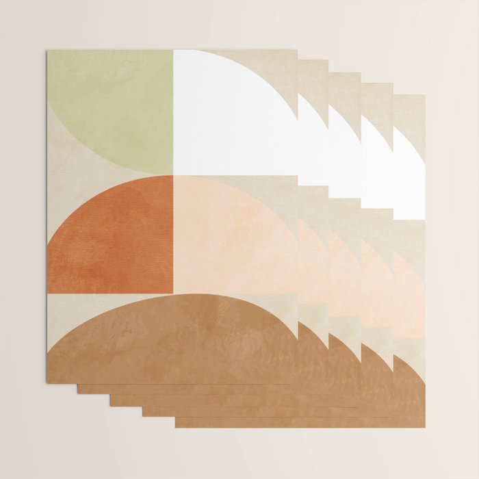 mid century boho shape minimal Wrapping Paper Gallery Image 3